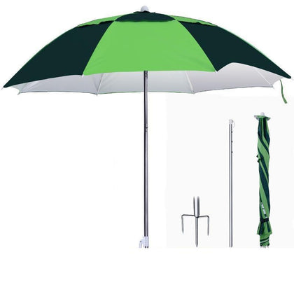 Outdoor Sunshade Umbrella Universal Rainproof Umbrella Folding Thickened Umbrella Single Layer Wind Resistant Green