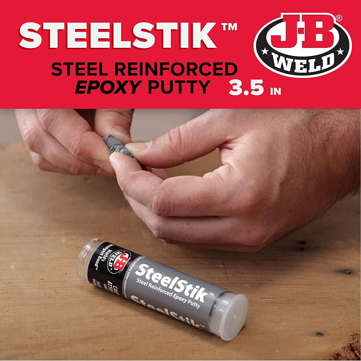 J-B Weld 8267-S SteelStik Steel Reinforced Epoxy Putty Stick; ECVV