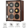 CHIYODA Watch Winder, 6 Watch Winder For Men's And Women's Automatic Watch With Six Mabuchi Motor, LCD Digital Display And High Gloss Brown