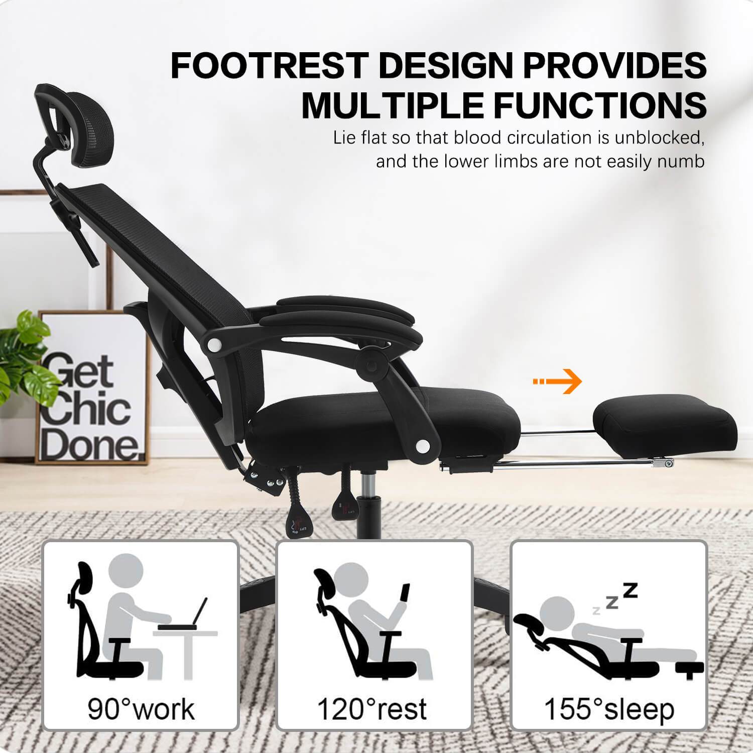 Office Chair Headrest Breathable Comfortable Ergonomic Attachment Universal