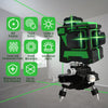 ECVV Professional Laser Level 12 Green Lines Self-leveling 360°3D Green Cross Light Horizontal and Vertical Beams with Plumb Point and Bright Spots for Square Layout