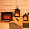 Flame Lamp Simulation Charcoal LED Fireplace Lamp Portable Hanging Light Lantern Retro