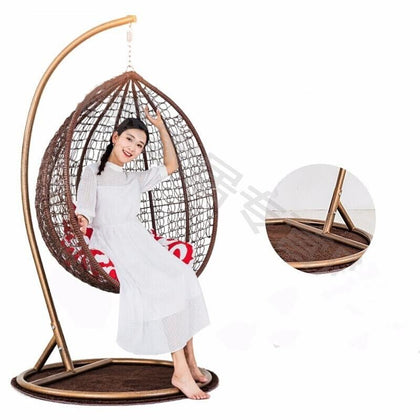Single Bird's Nest Hanging Basket Rattan Chair Outdoor Balcony Hanging Chair Pure White