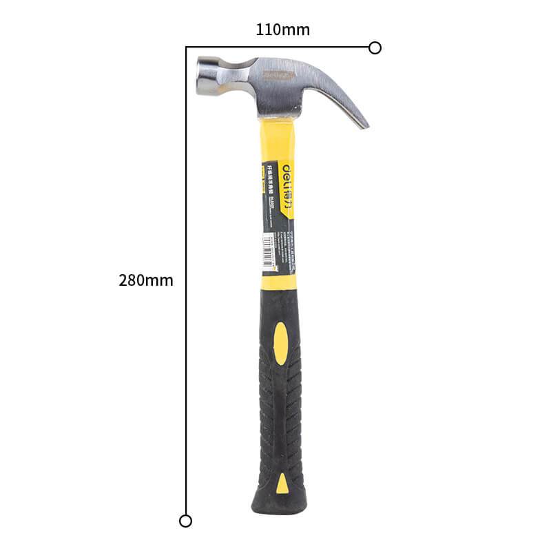Deli 20 Pieces Claw Hammer with Fiber Handle 0.25kg Nail Hammer DL5001