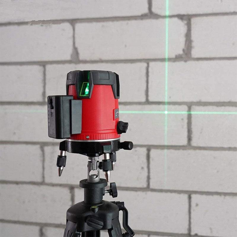 UNI-T 2 Lines Green Laser Level with 1.5M Adjustable Height Tripod 360 Degree Self-leveling Cross Marking Instrument and 1.5M Aluminum Alloy Tripod