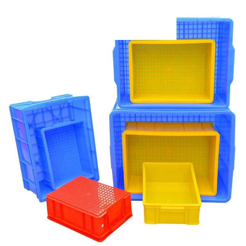Turnover Box Thickened Rectangular Plastic Frame Tool Box Material Box Screw Box Accessories Box Plastic Box Parts Box Blue 27 × Box 520 * 380 * 205mm