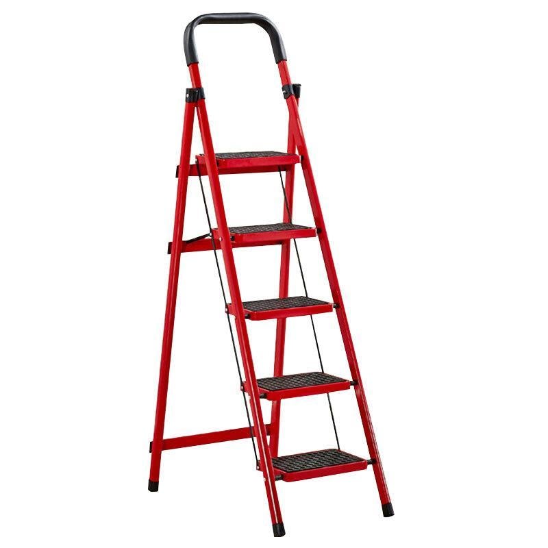 Red Ladder Folding Ladder Multi Function Ladder Thickened Miter Ladder Portable Multi Purpose Storage Ladder Three Step Ladder 110cm