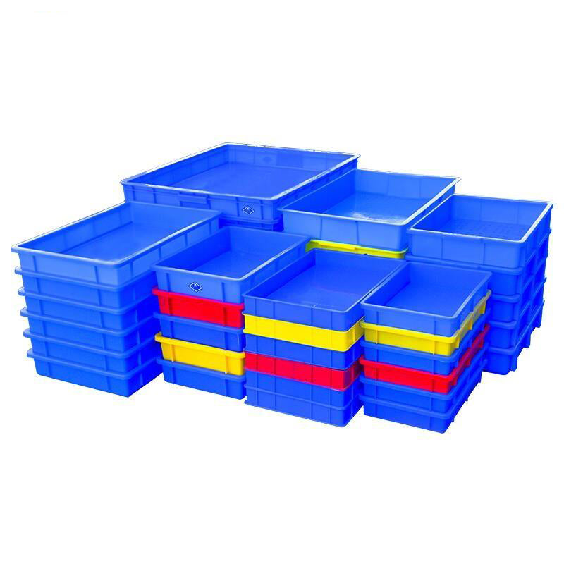 6 Pieces Thickened Plastic Box Rectangular Turnover Box Plastic Square Box Plastic Plate Plastic Square Box Turnover Box Parts Box [square Blue 3 560x370x80mm]