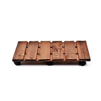 Wooden Tray Universal Wheel Flowerpot Tray Rectangular Roller Flowerpot Mobile Base 60x30cm