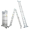 Telescopic Ladder Multi-function Thickened Aluminum Alloy Folding Ladder Miter Ladder Project Stair Thick 4 Fold 5 Steps 5.7m (2.0mm)