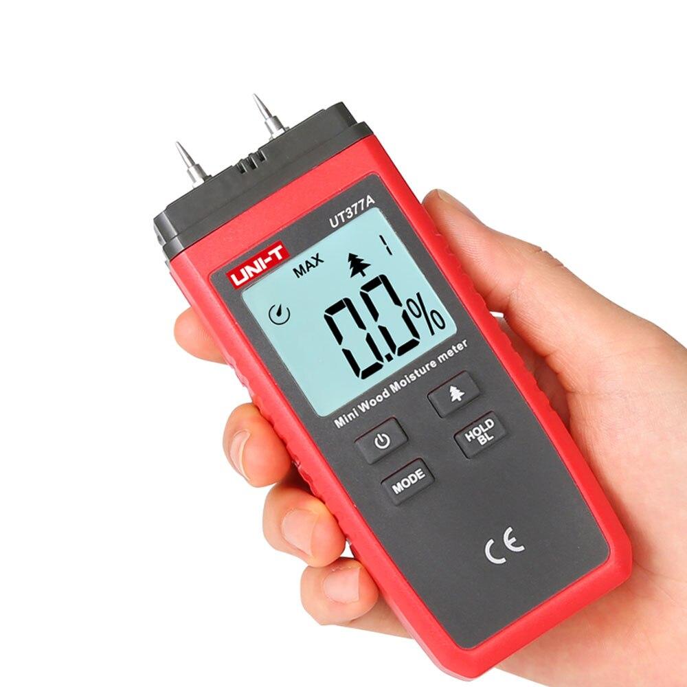 UNI-T Digital Wood Moisture Meter Tester LCD Backlight Hygrometer Humidity Tester for Paper Plywood Wooden Materials UT377A