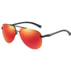 NALANDA Orange Polarized Aviator Sunglasses UV400 Mirrored Lens Metal Frame, Double Bridges Mens Womens Glasses For Outdoor Travel Driving Daily Use